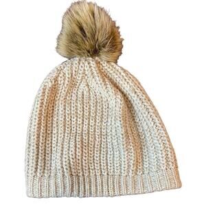 Sole Society Pom Knit Beanie Hat Women's O/S